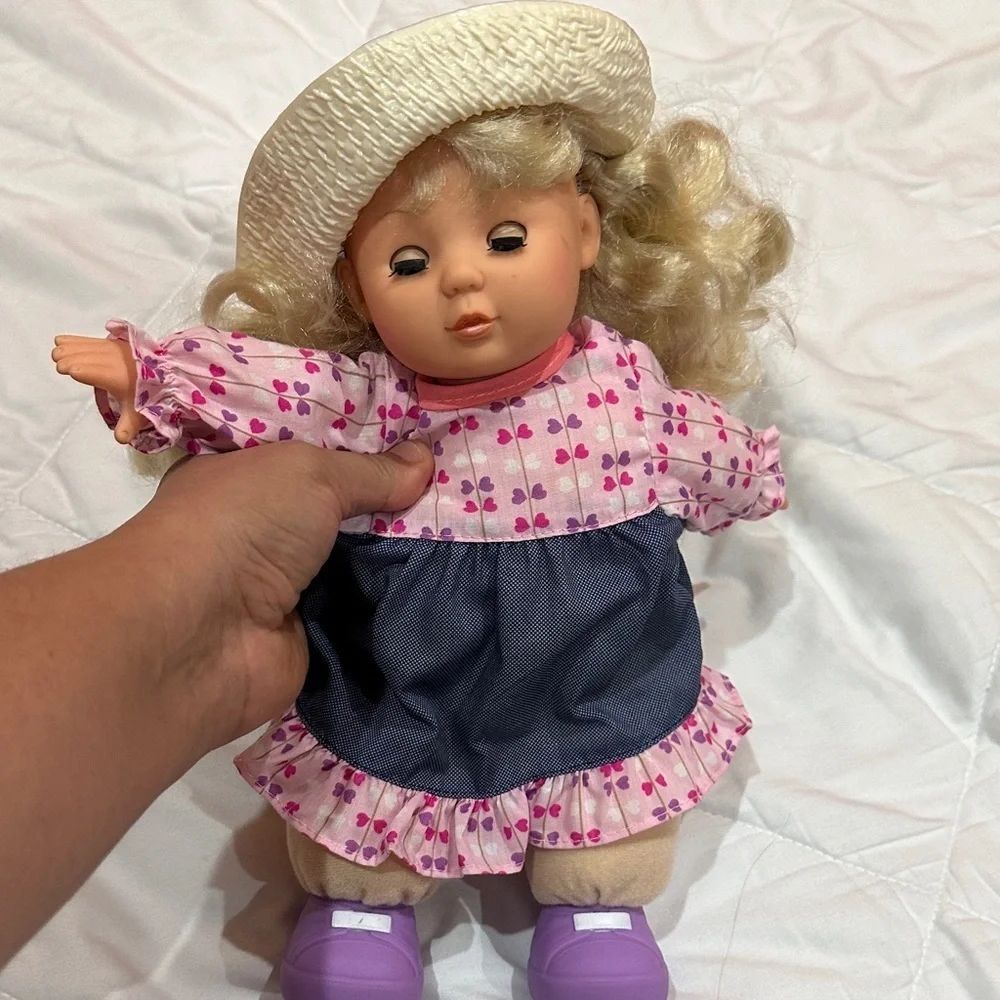 NWOT Adorable Pink and Purple Doll with Hat